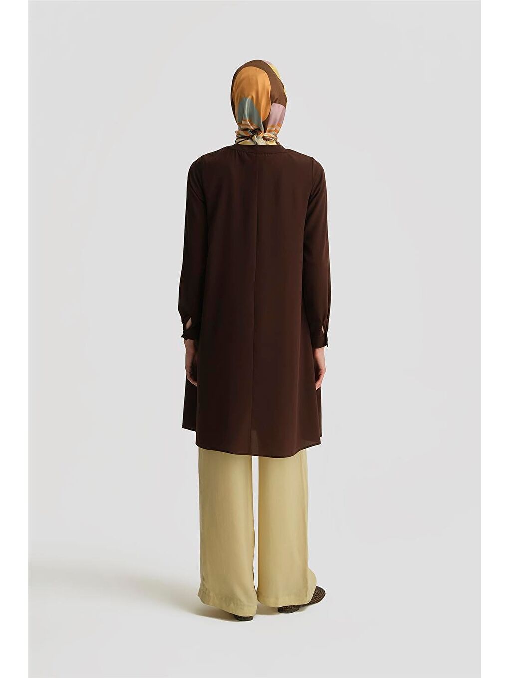 Bağcık Detaylı Tunik 25Yh4202 Kahverengi-4