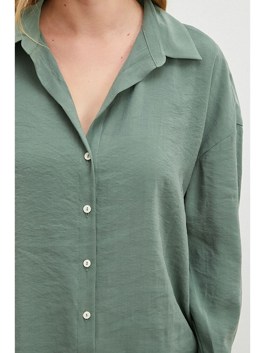 Basic Modal Gömlek Yeşil-1