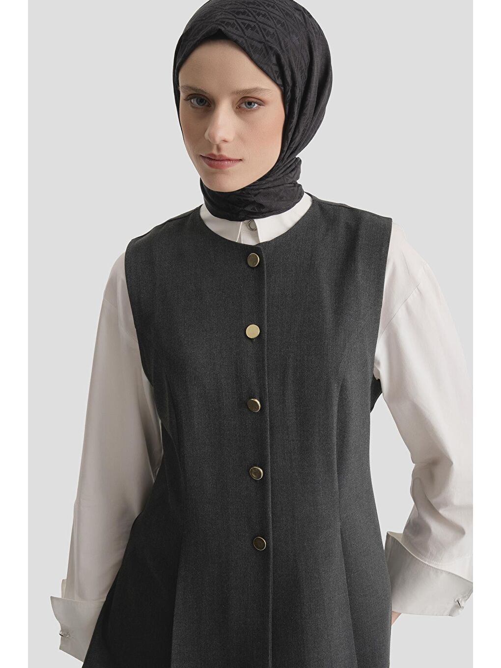 Fitted Yelekli Takım Antrasit-2