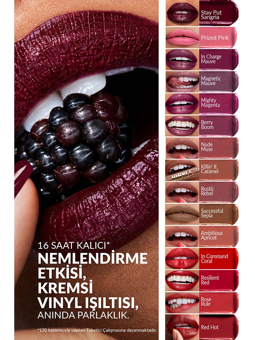 Power Stay Kremsi Vinyl Likit Ruj - In Charge Mauve-3