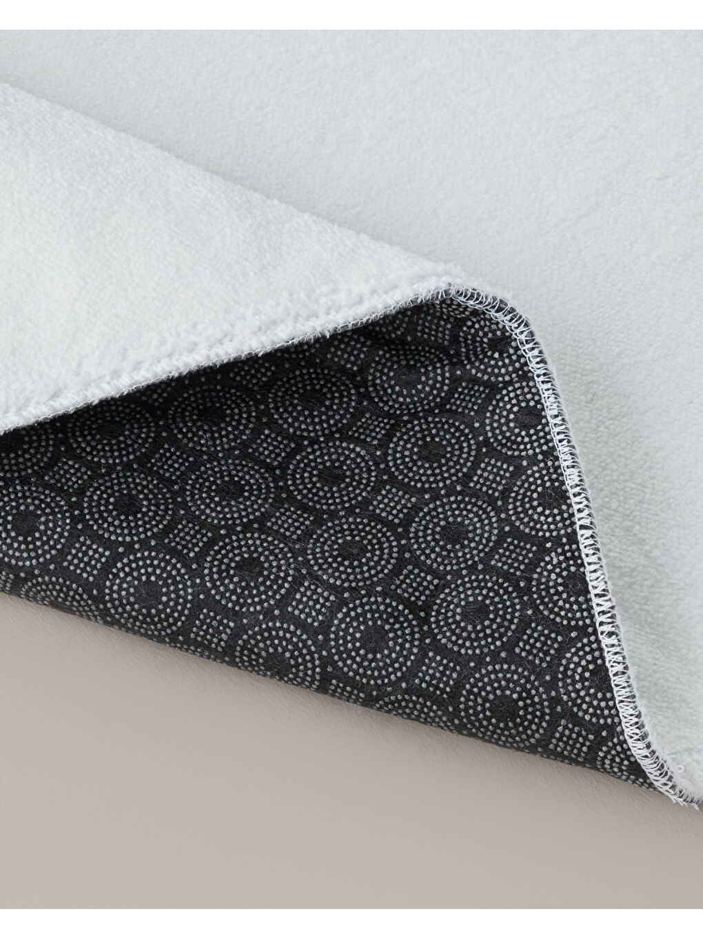 Gridline Kaydırmaz Taban Banyo Paspası Seti 60x100 cm + 50x60 cm Beyaz-2