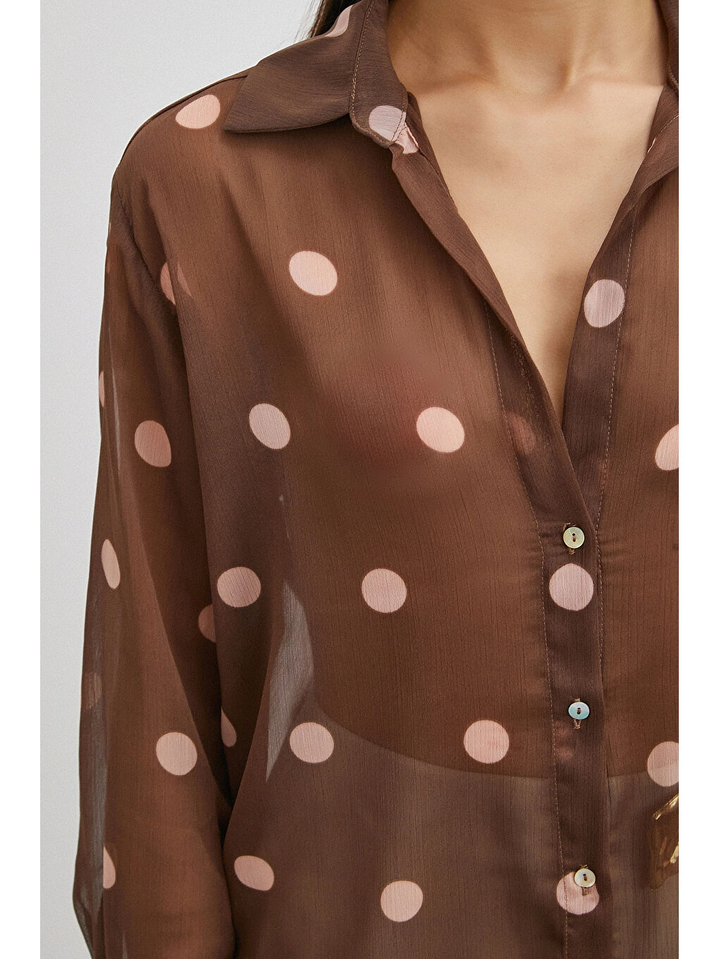 Karışık Desenli Yoryo Gömlek Kahve-4