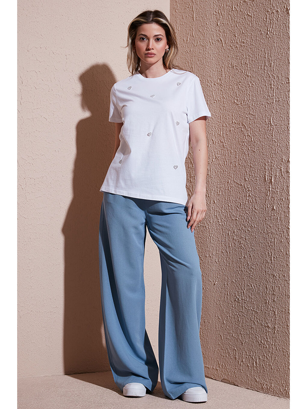 Mavi Wide Leg Yüksek Bel Geniş Paça Pantolon 25Y0893K1