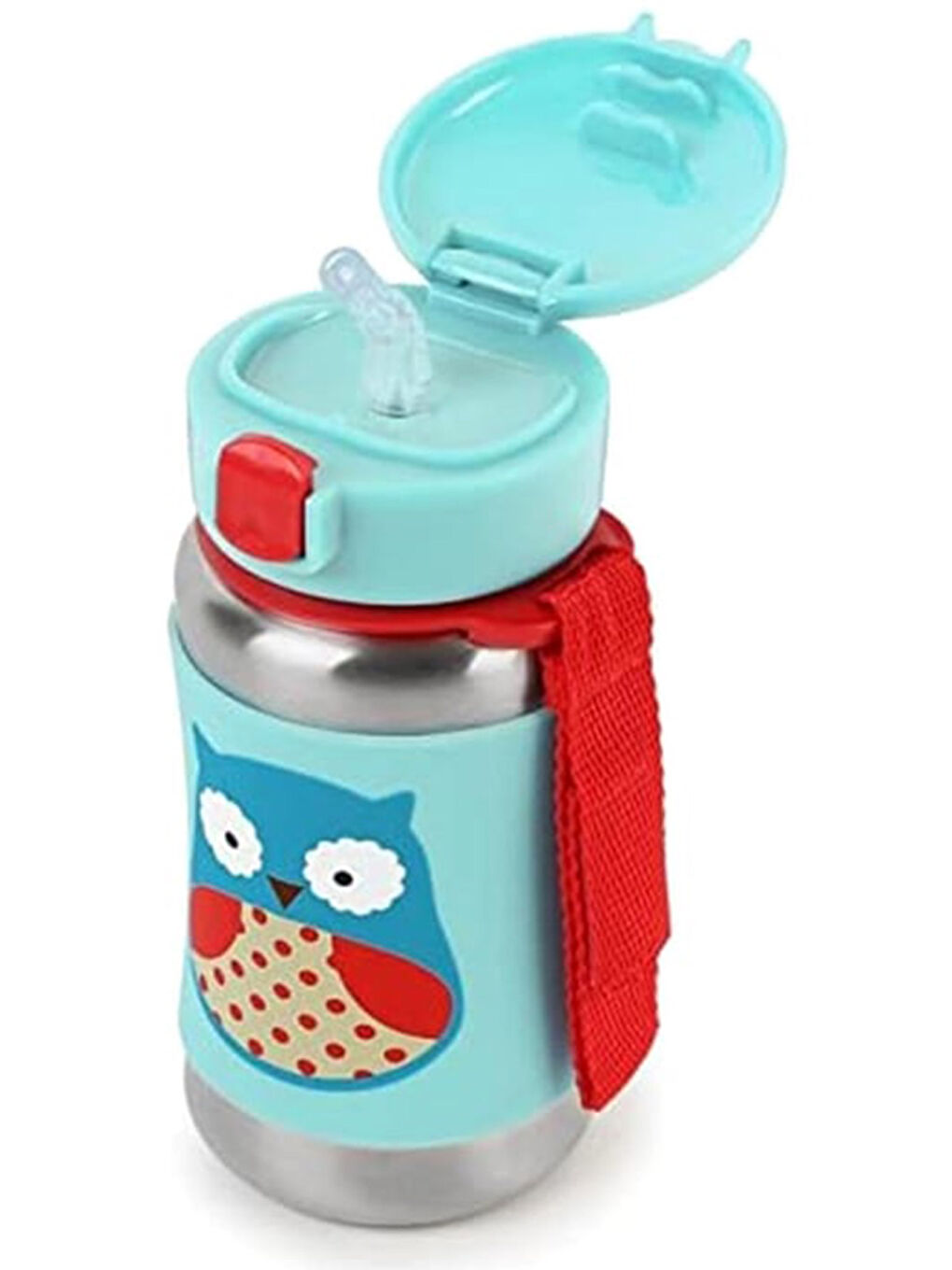 Zoo Paslanmaz Çelik Pipetli Çocuk Suluk Baykuş-1