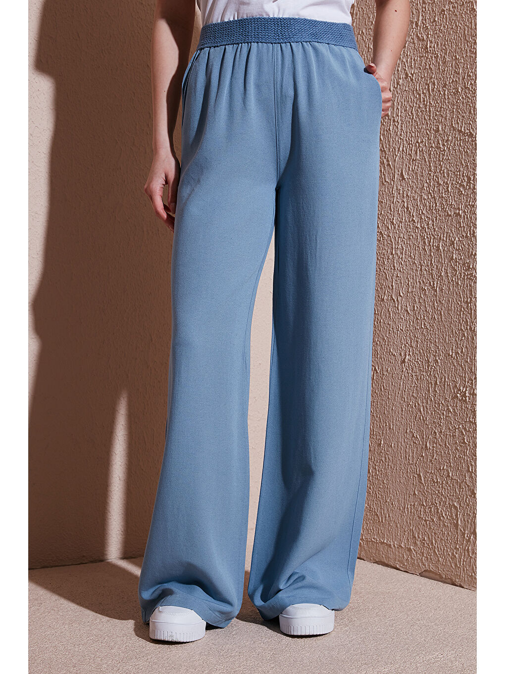 Mavi Wide Leg Yüksek Bel Geniş Paça Pantolon 25Y0893K1-1