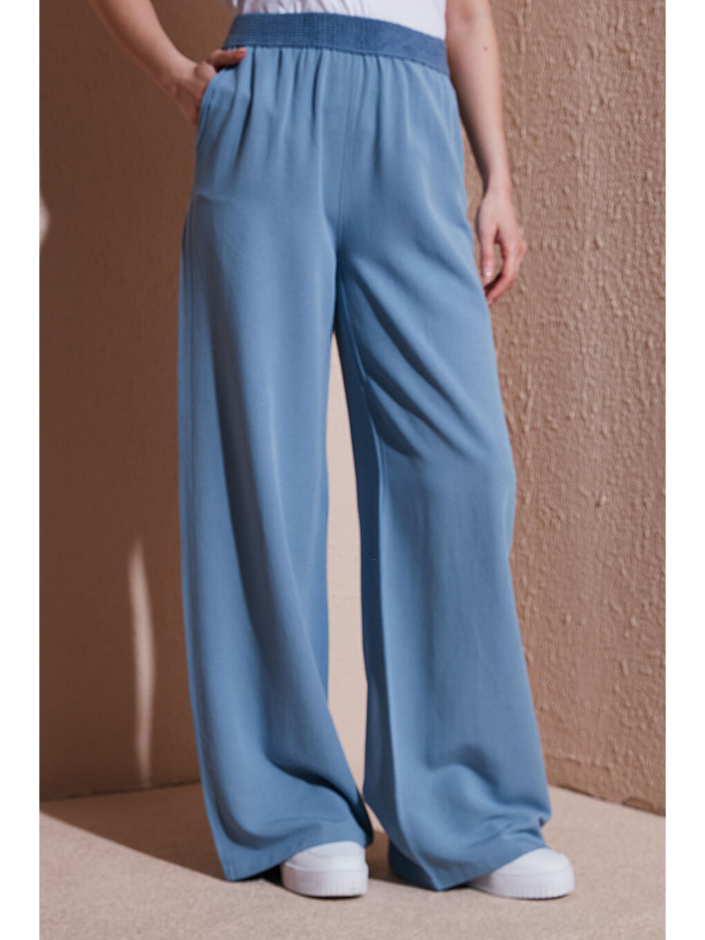 Mavi Wide Leg Yüksek Bel Geniş Paça Pantolon 25Y0893K1-2