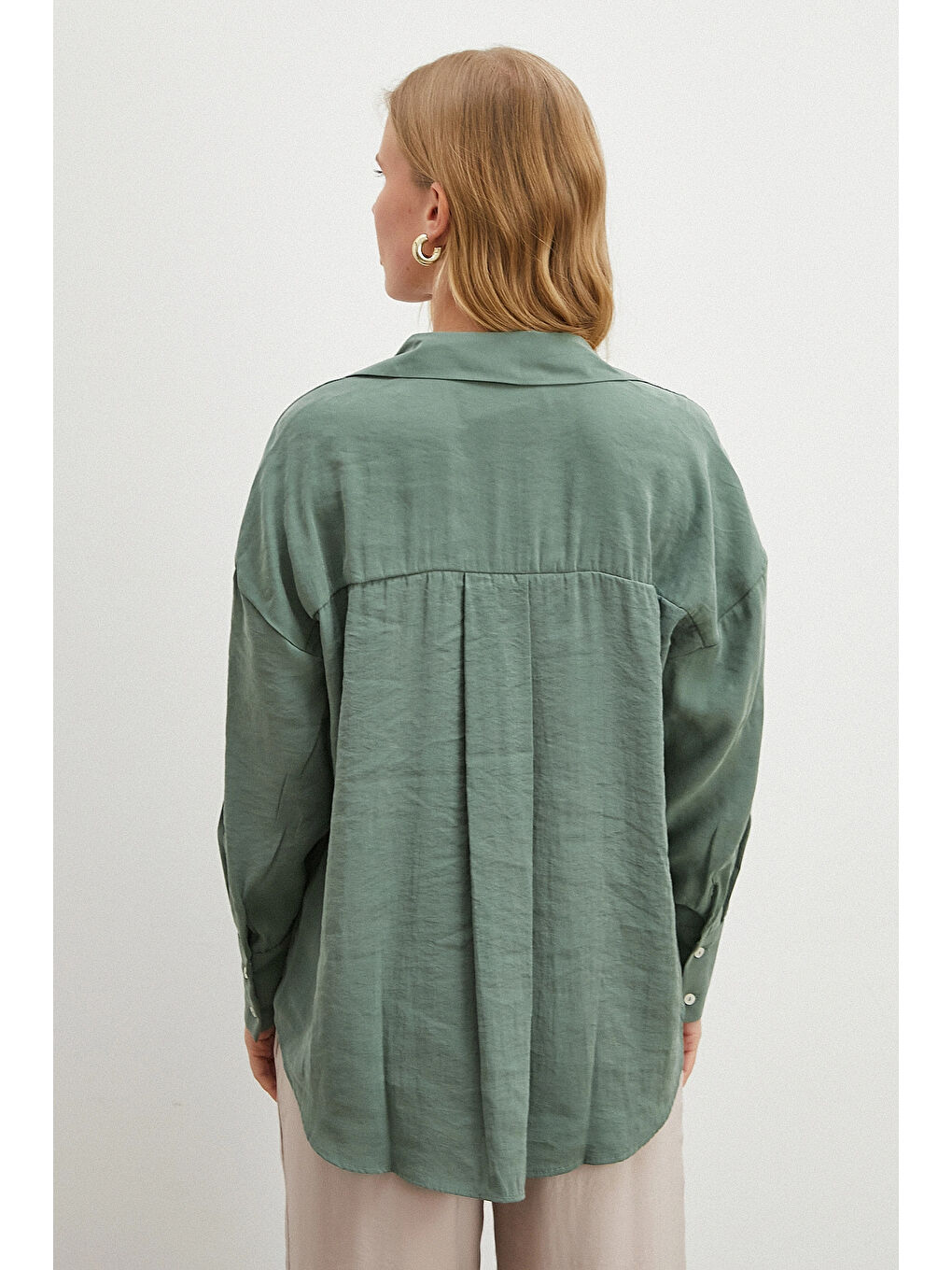 Basic Modal Gömlek Yeşil-4