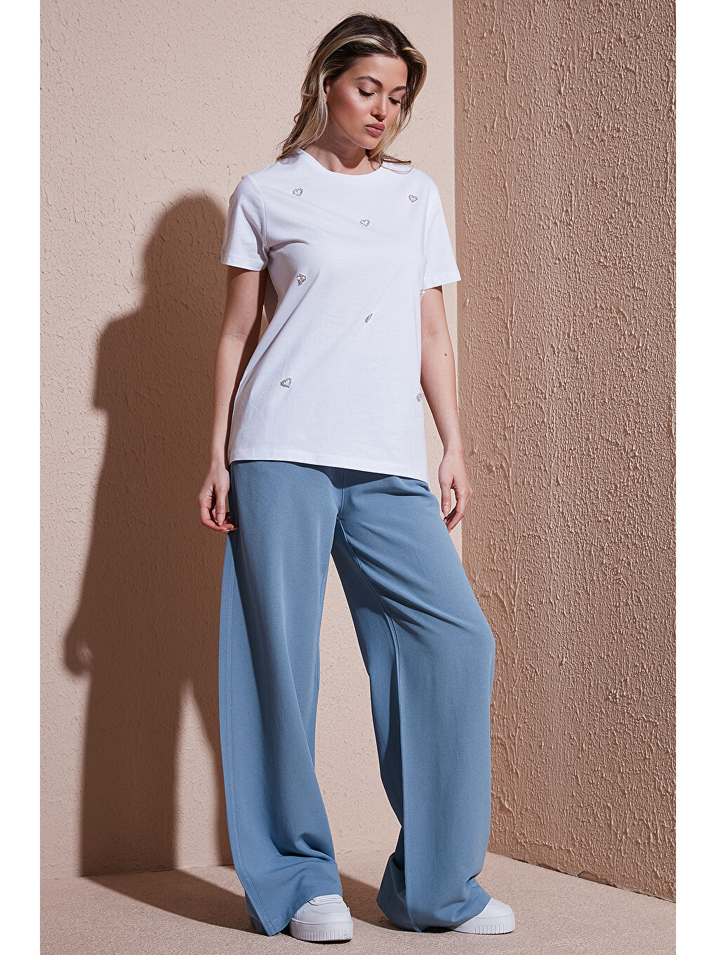 Mavi Wide Leg Yüksek Bel Geniş Paça Pantolon 25Y0893K1-3