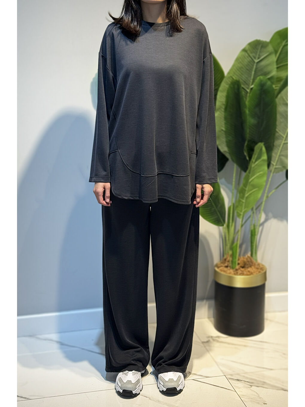 Tunik Pantolon Takım 3136 Antrasit-1