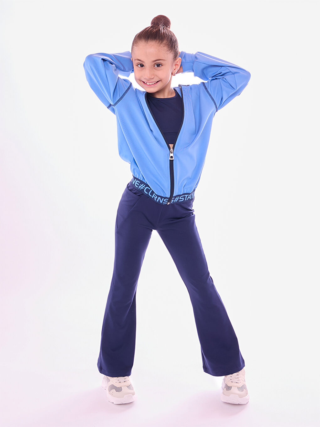 Lacivert Swish İspanyol Paça Tayt