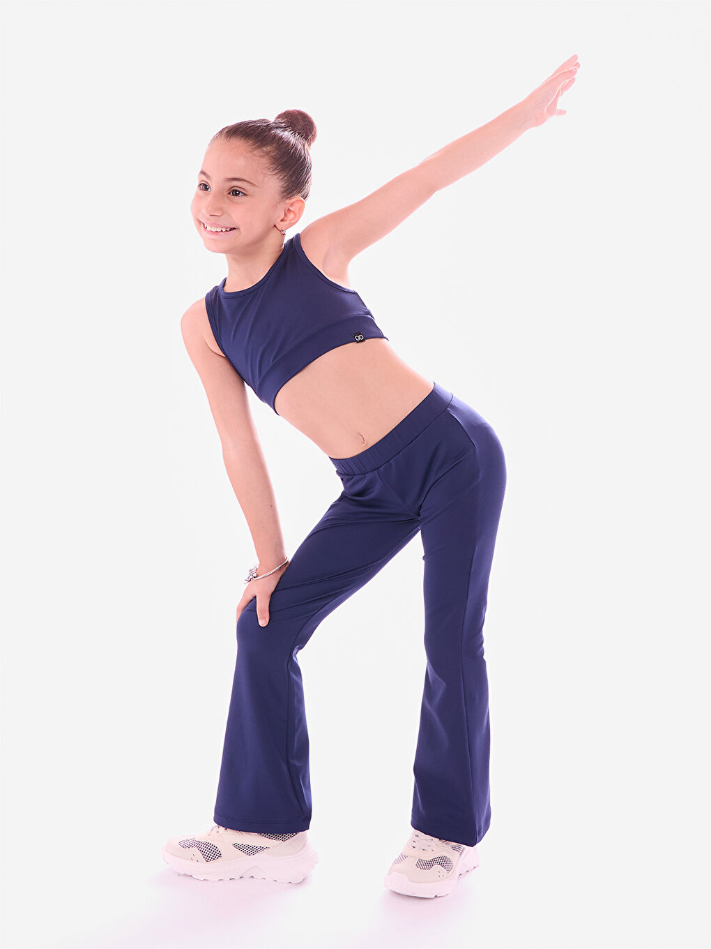 Lacivert Swish İspanyol Paça Tayt-2