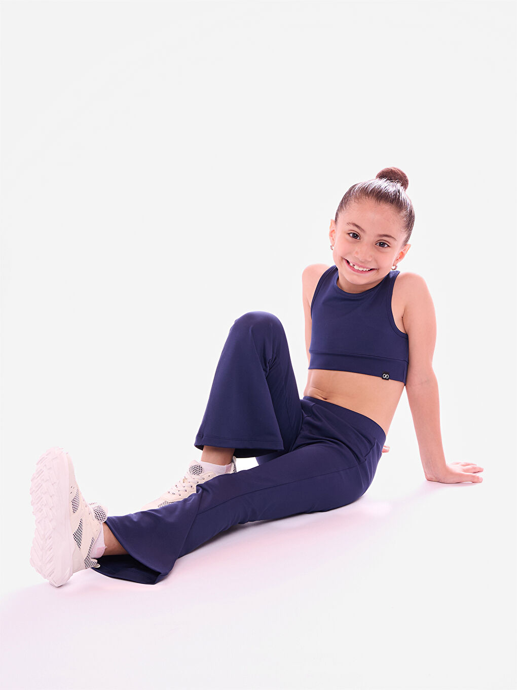 Lacivert Swish İspanyol Paça Tayt-4