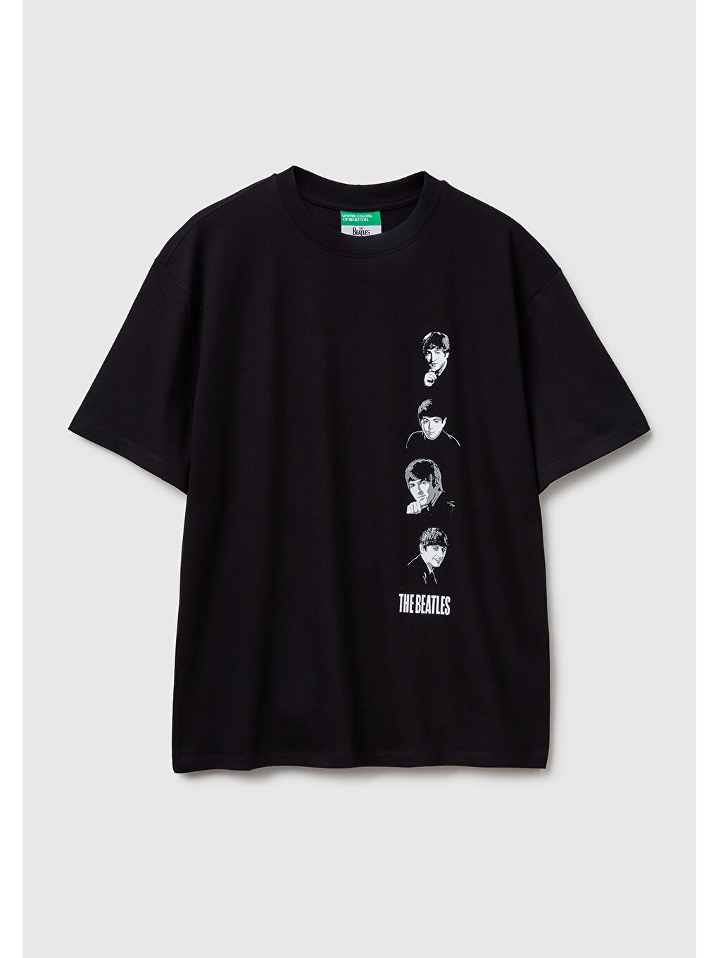 Unisex Siyah %100 Pamuk The Beatles Baskılı T-Shirt-1