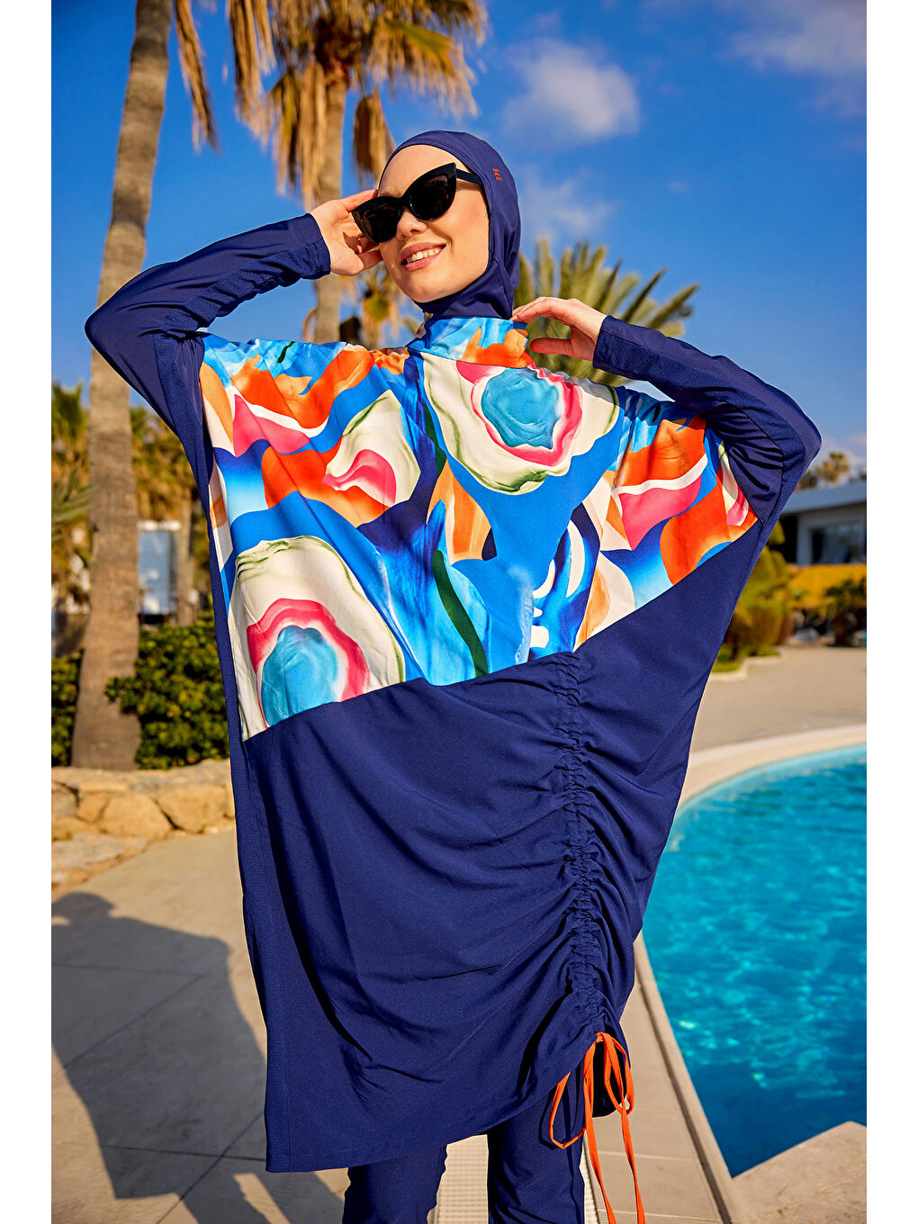 Tam Kapalı Tesettür Mayo M2515 Lacivert-1