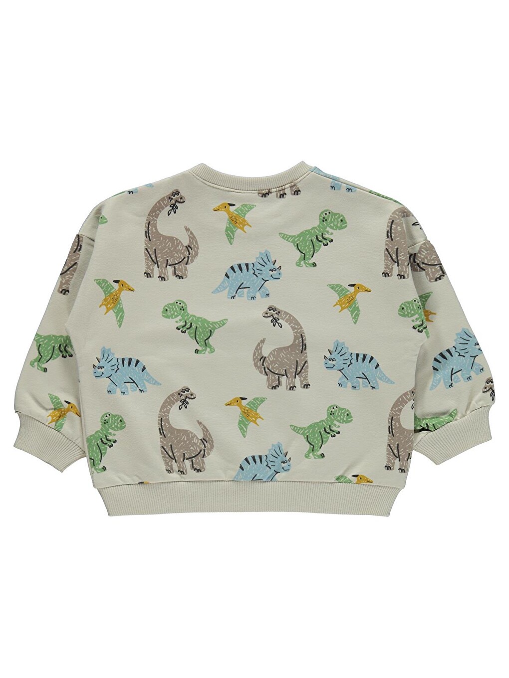 Baby Dinozor Baskılı 6-18 Ay Sweatshirt - Bej-2