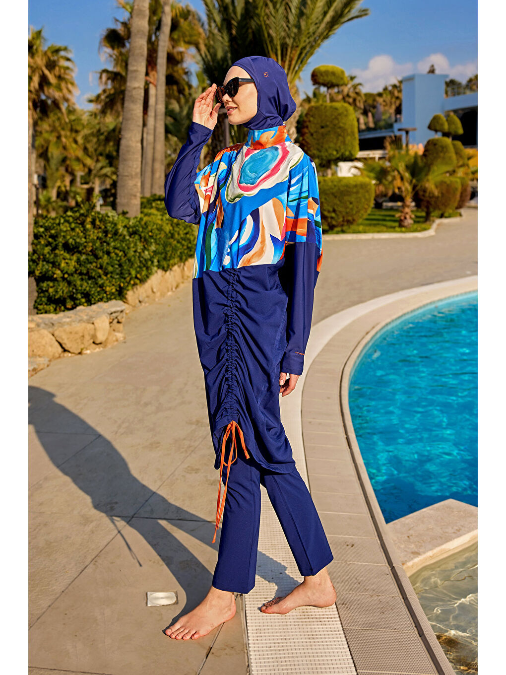 Tam Kapalı Tesettür Mayo M2515 Lacivert-2