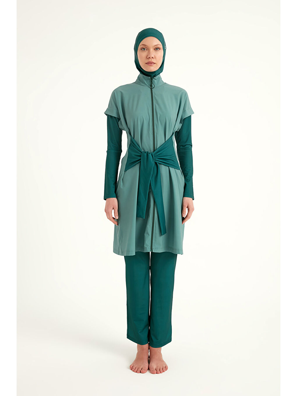 Tam Kapalı Tesettür Mayo M2523-1 Yeşil-4