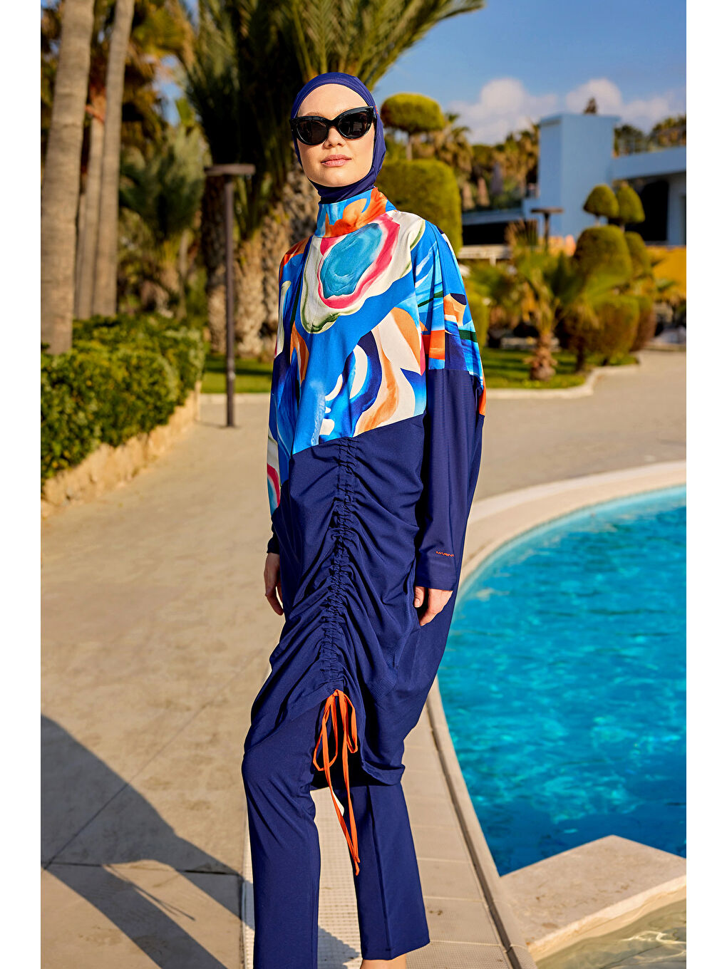 Tam Kapalı Tesettür Mayo M2515 Lacivert-3