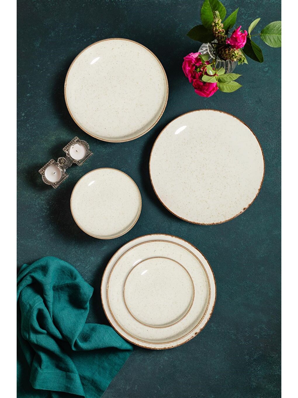 Beyaz Porselen Sofia Vena Tarçın Yemek Takımı 6 Kişilik 24 Parça S302451103-4