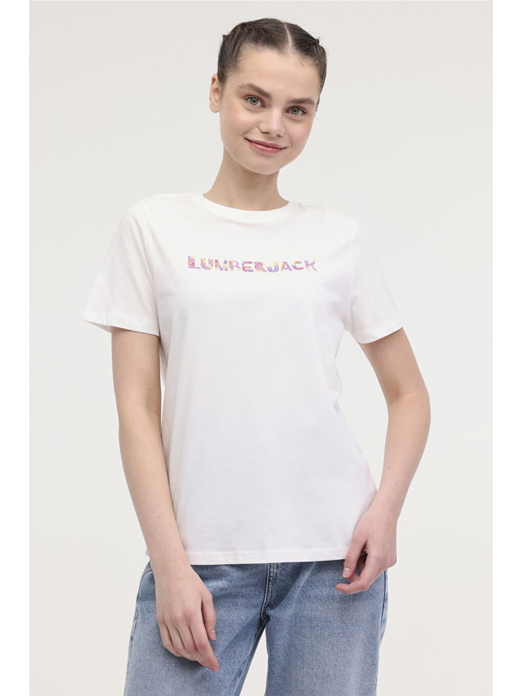 Bej WL VENUS 11MD1052 4FX Ekru Kadın Kısa Kol T-Shirt