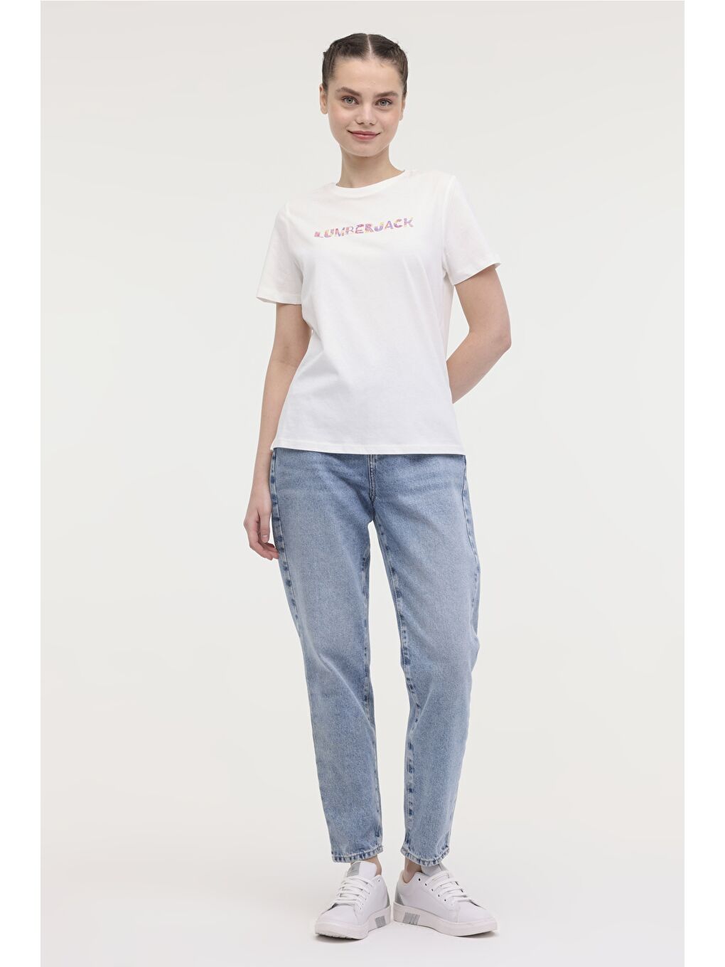 Bej WL VENUS 11MD1052 4FX Ekru Kadın Kısa Kol T-Shirt-2