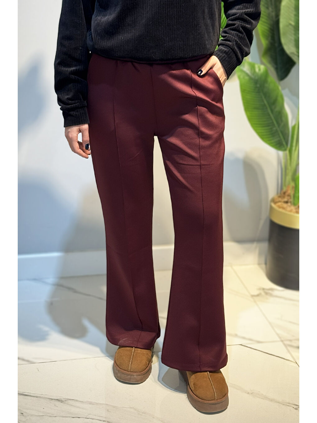 Nervür Dikişli Pantolon 2450 Bordo-1