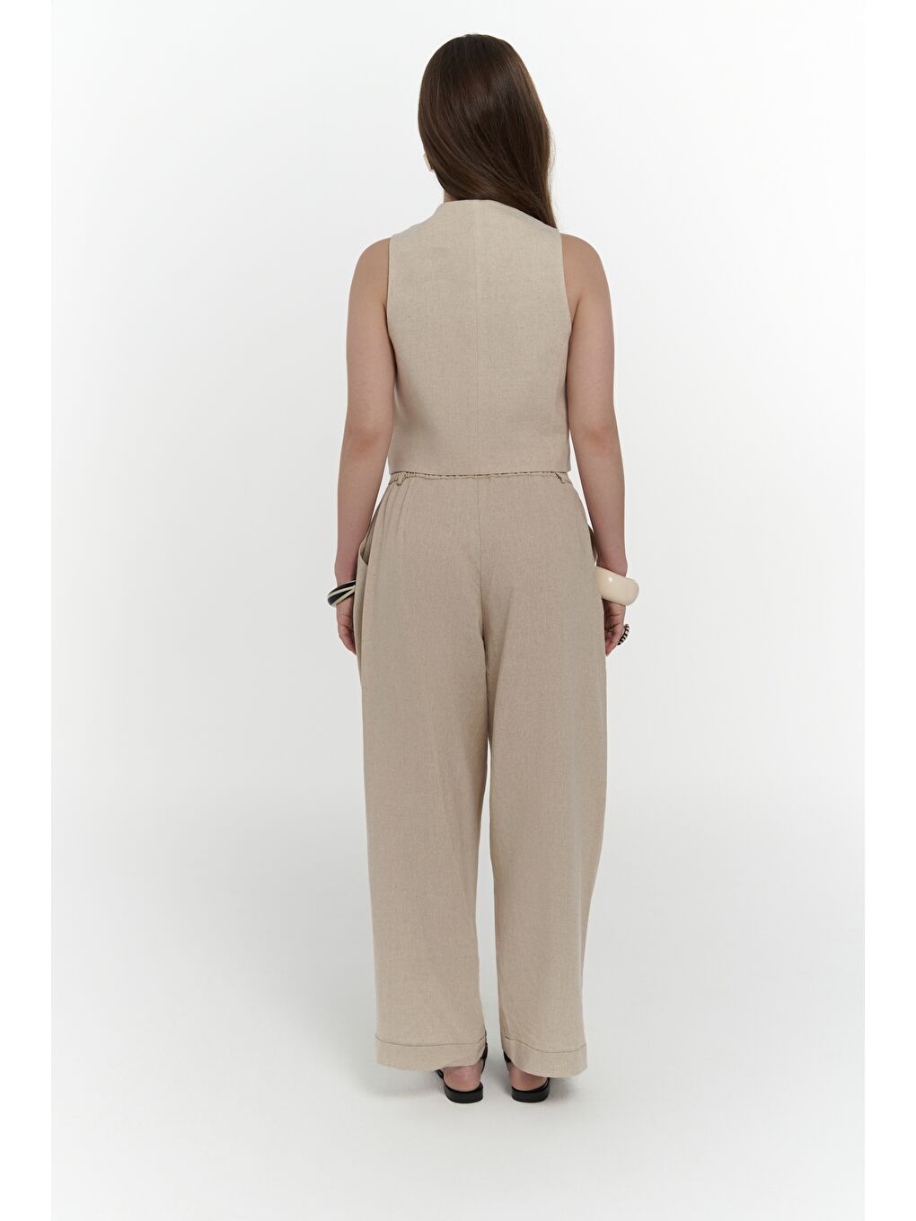 Anka Keten Bej Yelek Pantolon Takım-4
