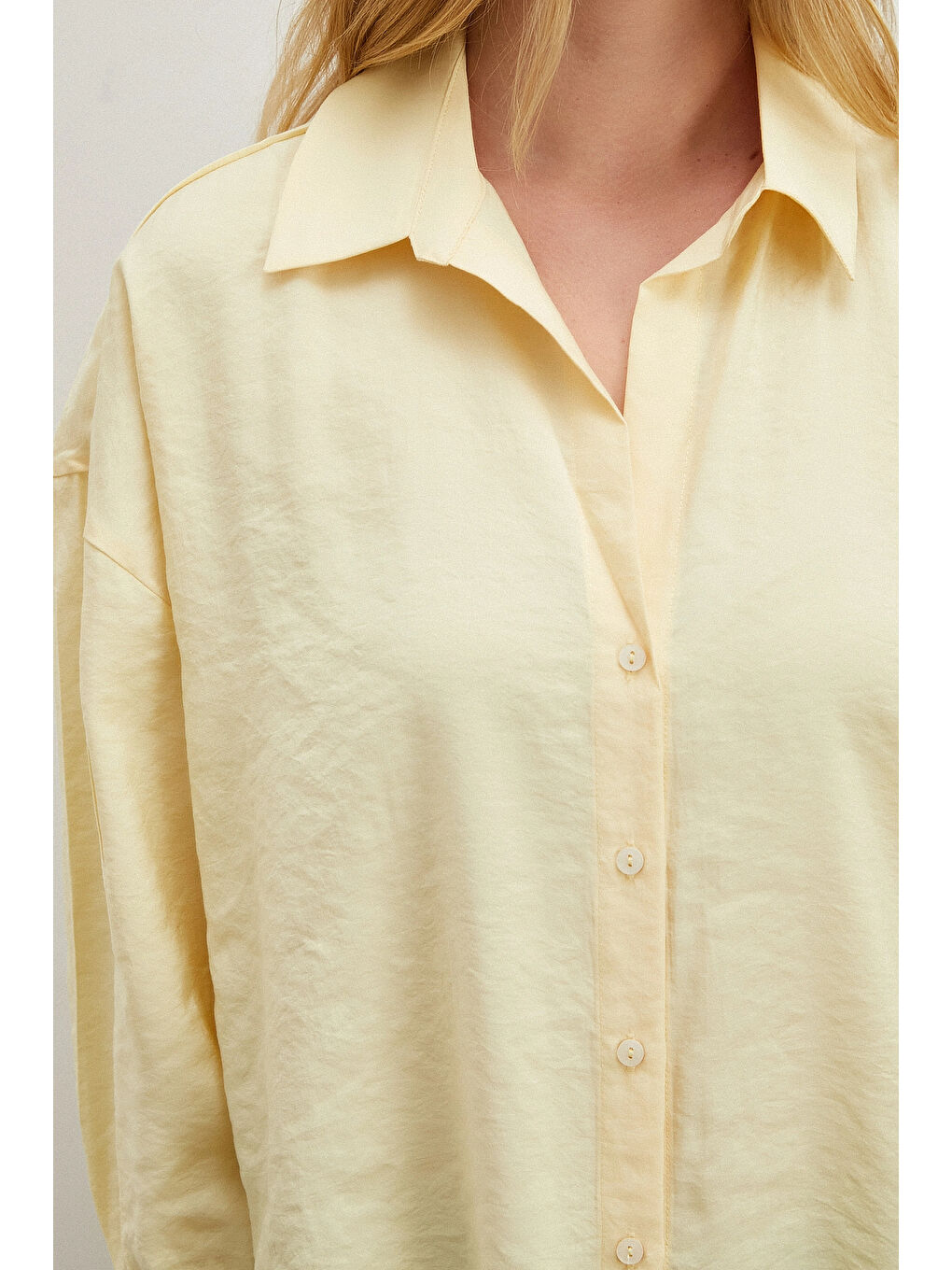 Basic Modal Gömlek Sarı-4