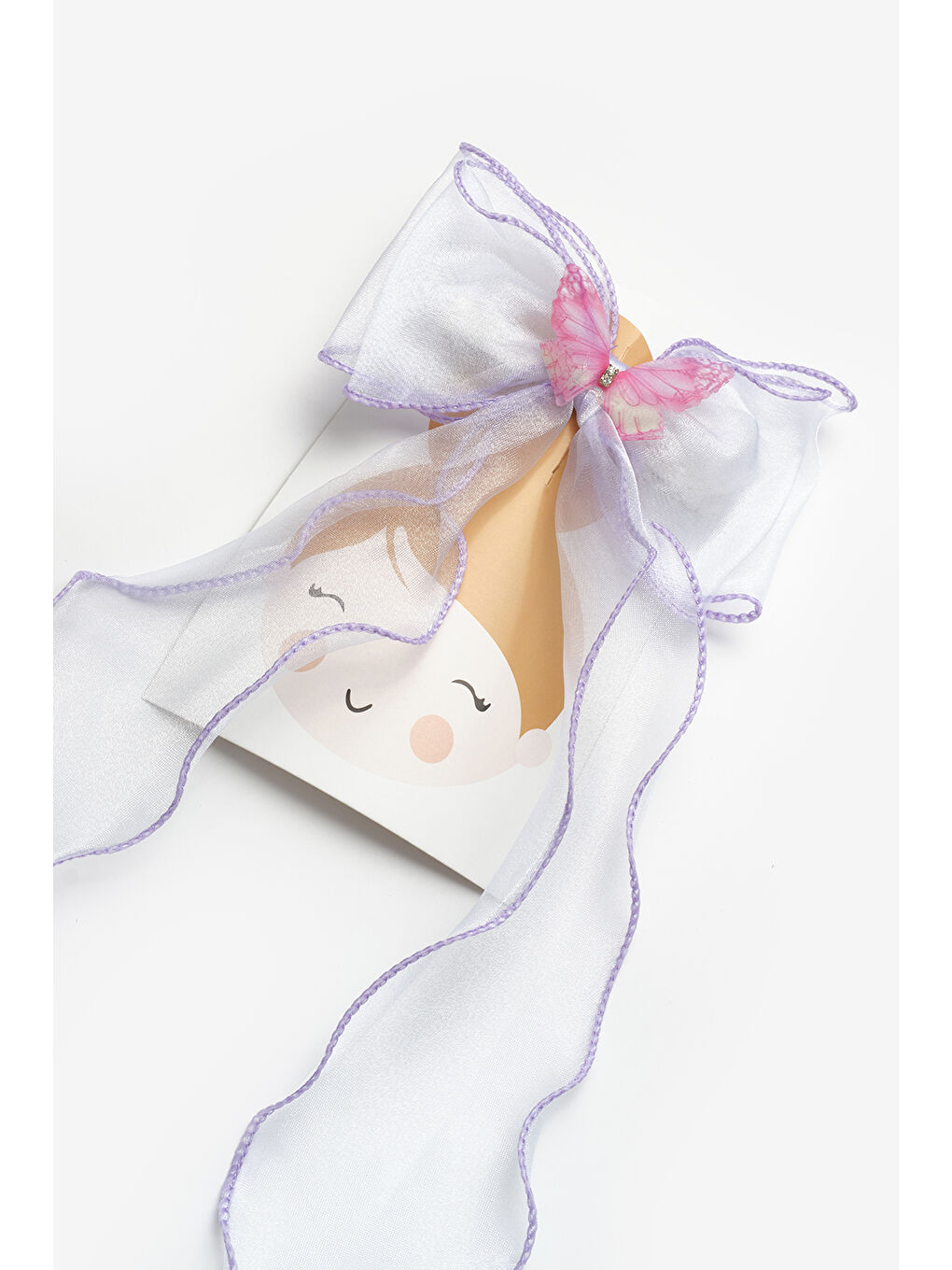 Lila Kelebek Figürlü Kız Çocuk Otomatik Toka-1