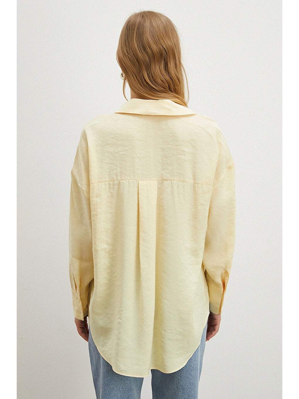 Basic Modal Gömlek Sarı-5