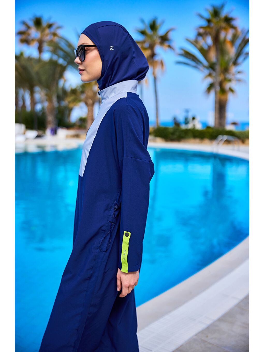 Tam Kapalı Tesettür Mayo M2527-3 Lacivert-3