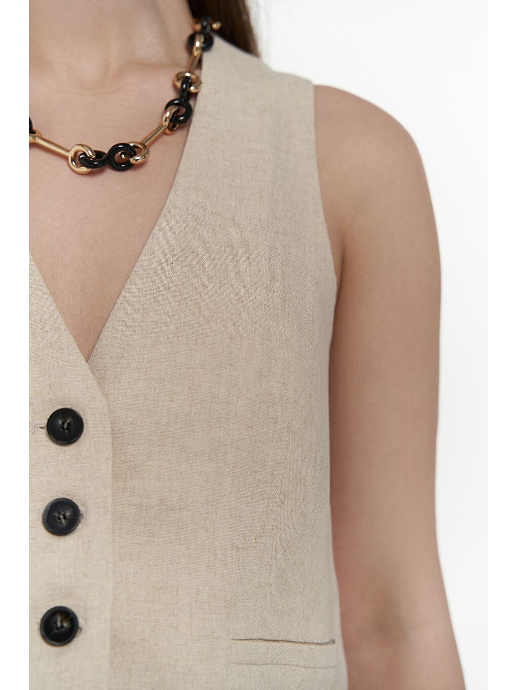 Anka Keten Bej Yelek Pantolon Takım-6