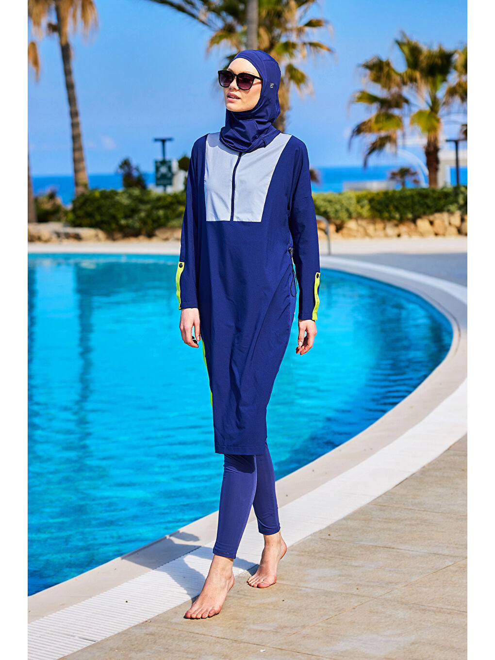 Tam Kapalı Tesettür Mayo M2527-3 Lacivert-4