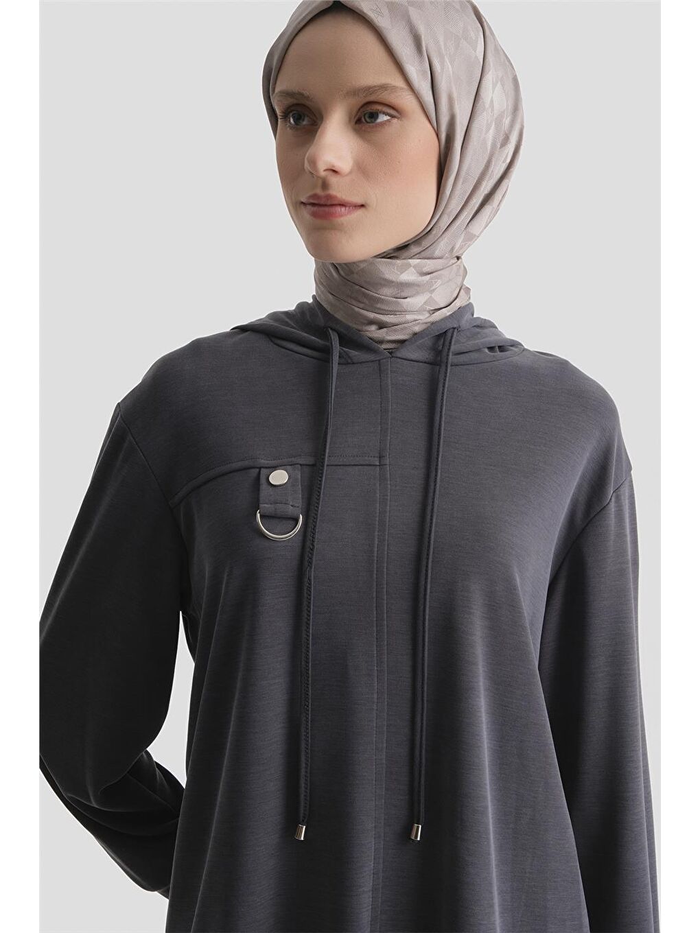 Kapüşonlu Örme Takım 25Kd4386 Siyah-2