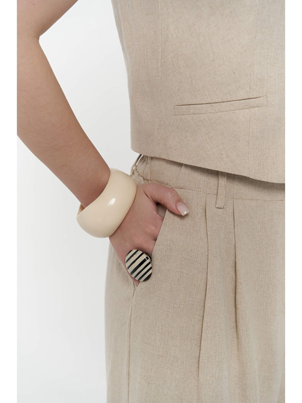 Anka Keten Bej Yelek Pantolon Takım-7