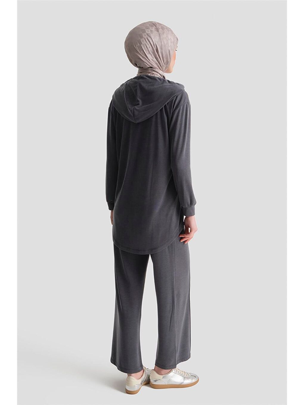 Kapüşonlu Örme Takım 25Kd4386 Siyah-3