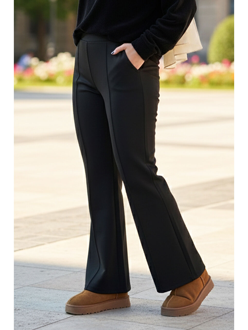 Nervür Dikişli Pantolon 2450 Siyah-4