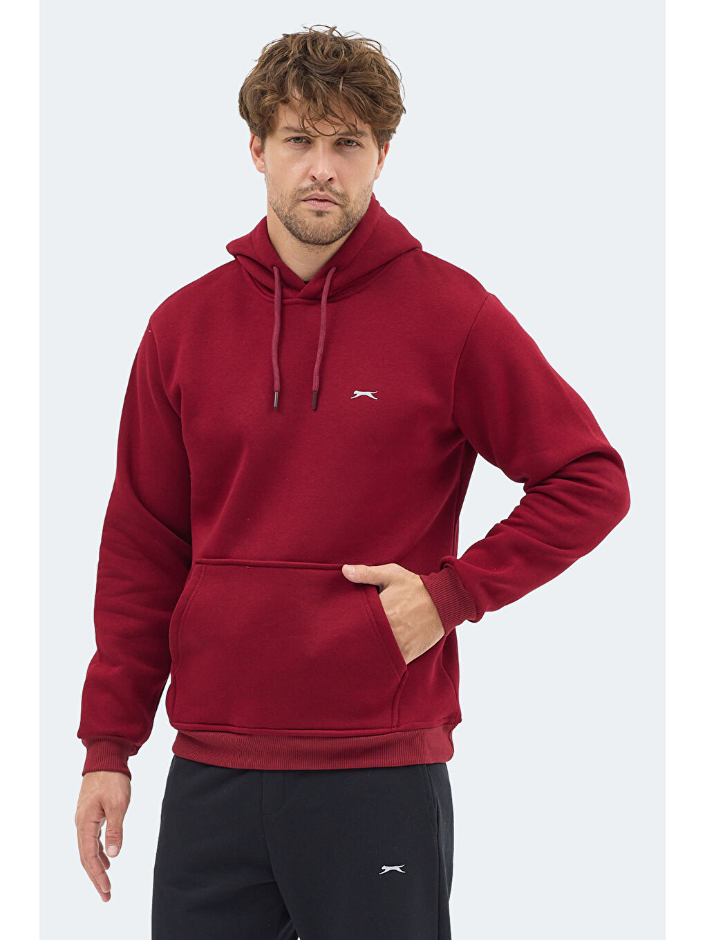 MOONLIGHT I Erkek Kapüşonlu Bordo Sweatshirt