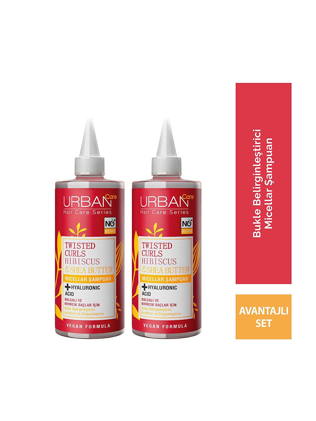 Urban Care Hibiscus&Shea Butter Kıvırcık ve Dalgalı Saçlara Özel Micellar Şampuan x2 340 ml