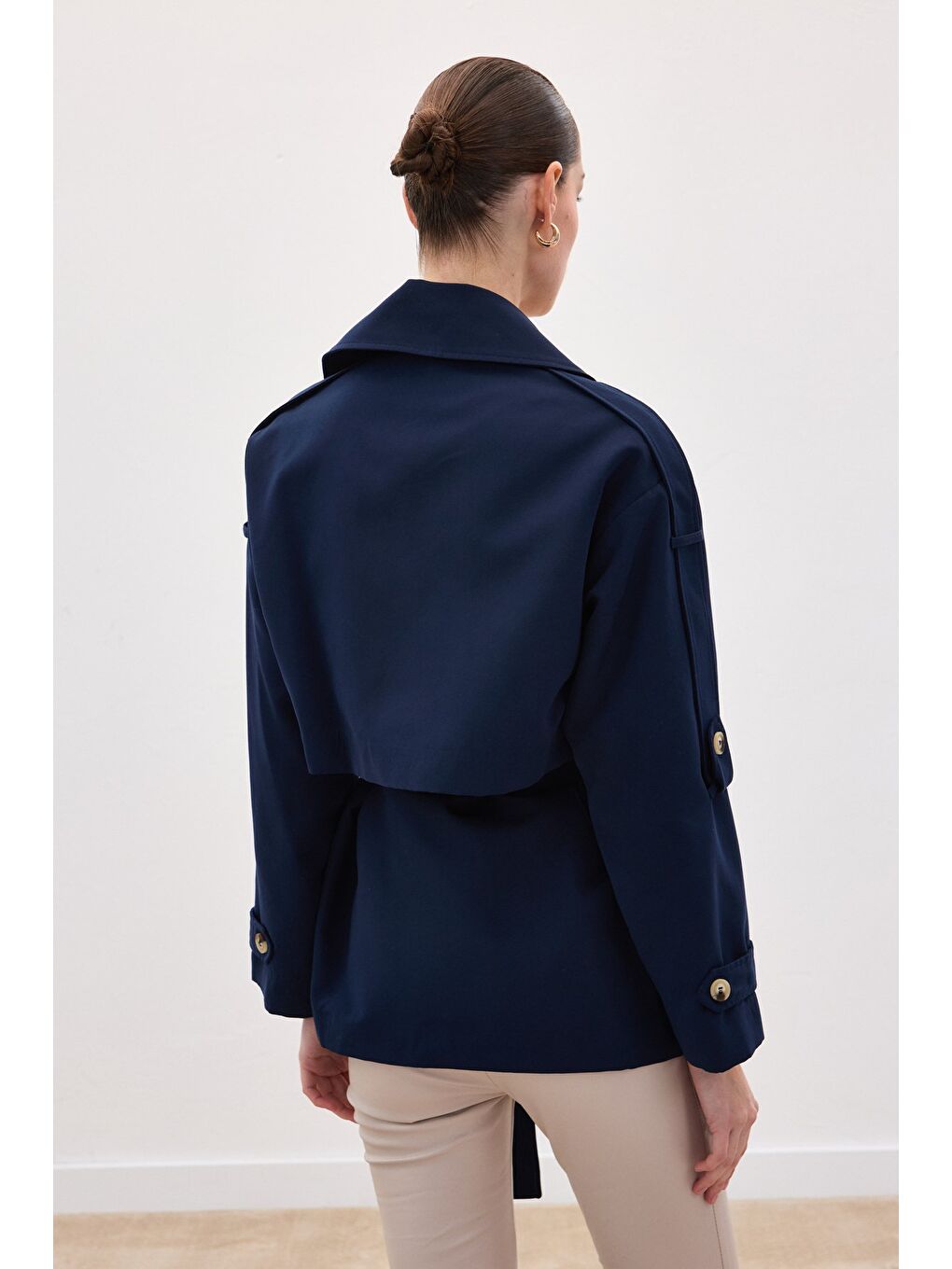 Kısa Trençkot - Lacivert-6