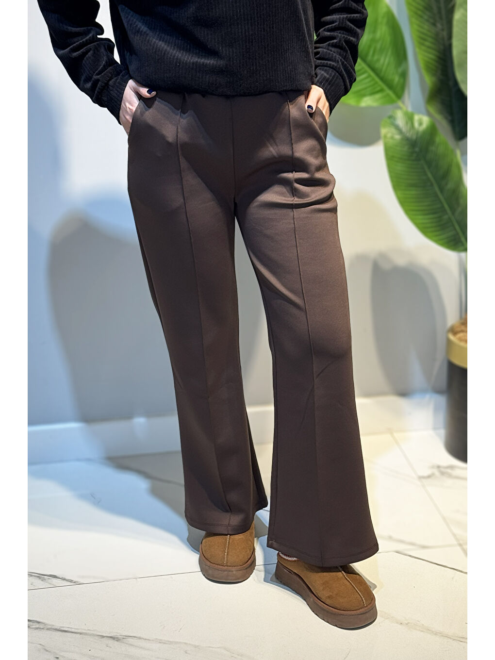 Nervür Dikişli Pantolon 2450 Kahverengi-1