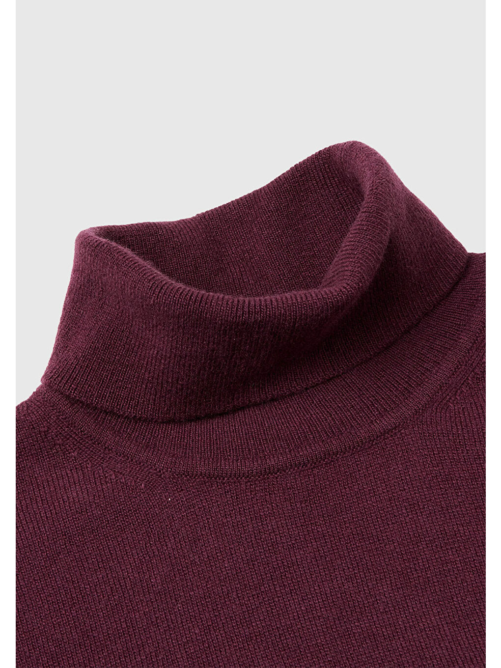 Erkek Mürdüm %100 Merino Boğazlı Kazak-6