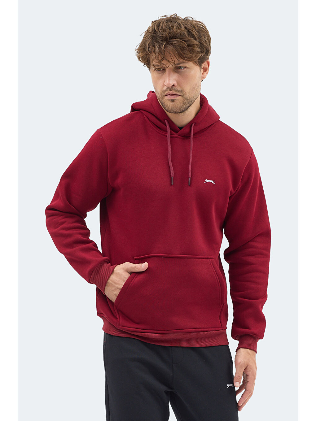 MOONLIGHT I Erkek Kapüşonlu Bordo Sweatshirt-2