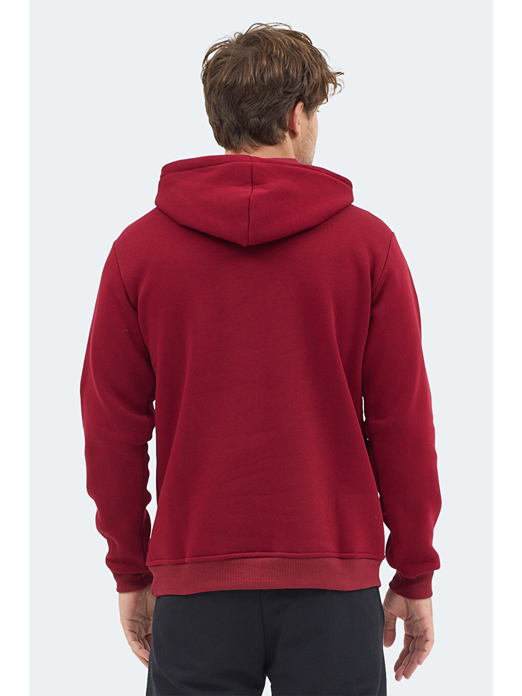 MOONLIGHT I Erkek Kapüşonlu Bordo Sweatshirt-3
