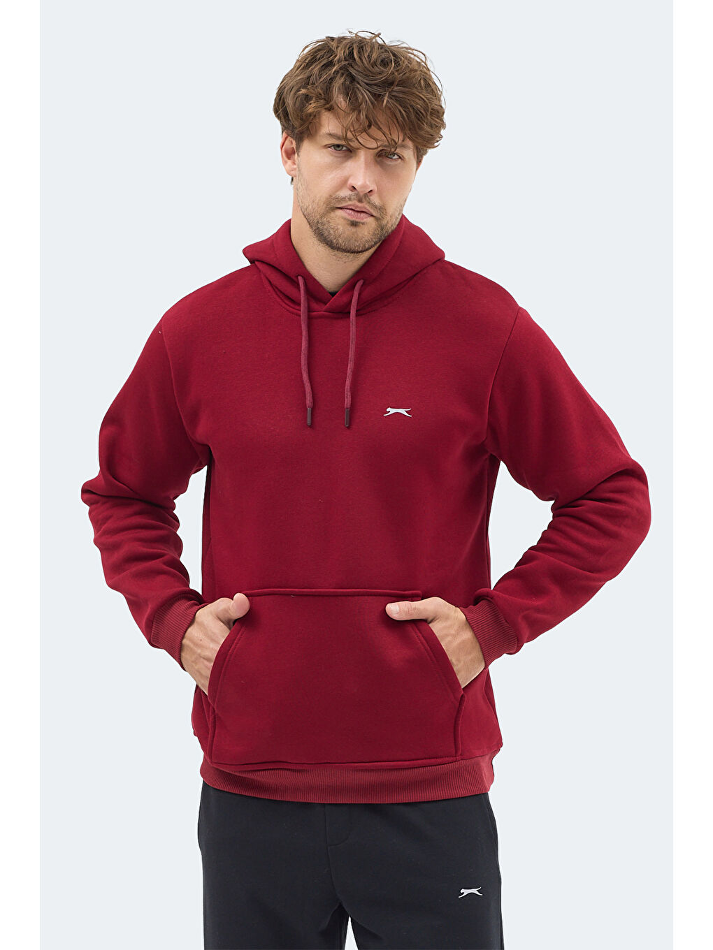 MOONLIGHT I Erkek Kapüşonlu Bordo Sweatshirt-4