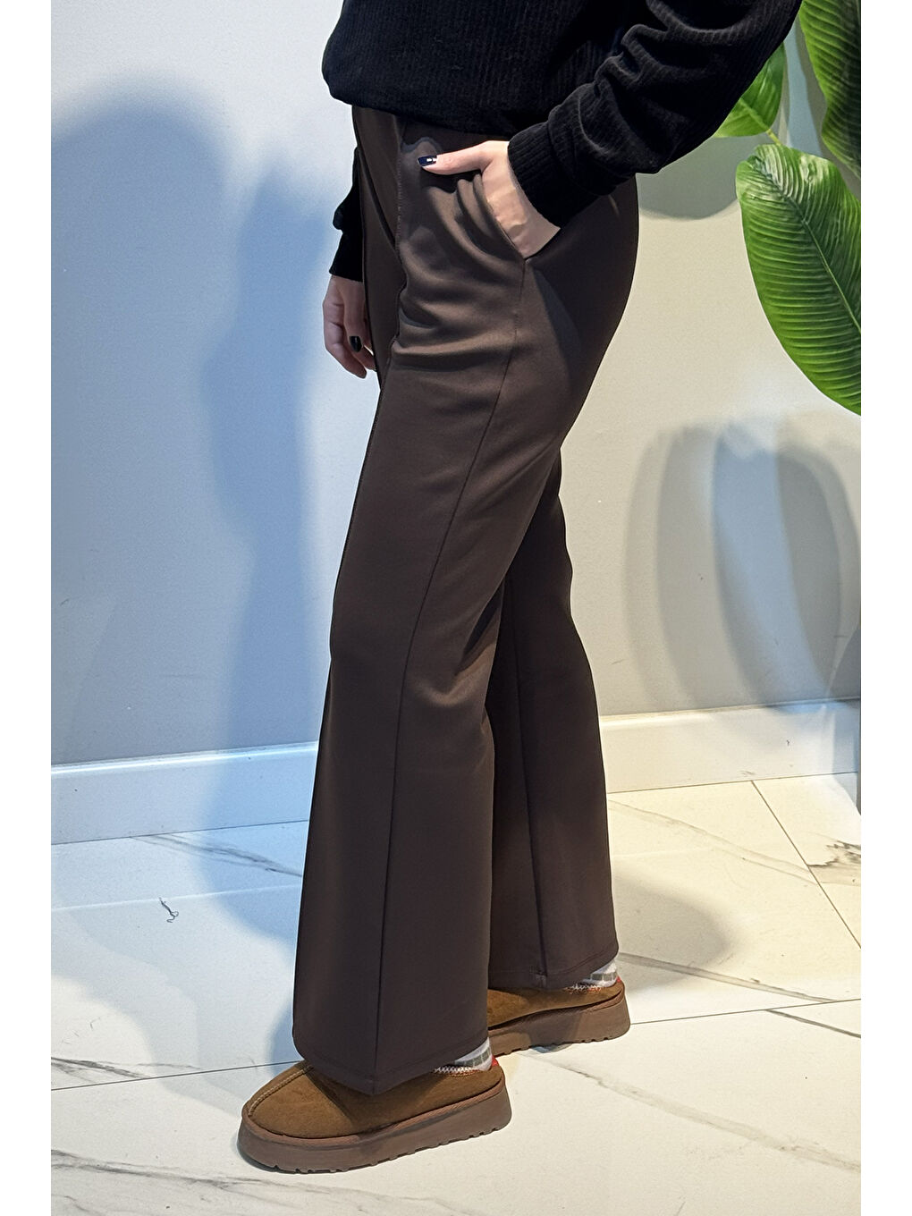 Nervür Dikişli Pantolon 2450 Kahverengi-2