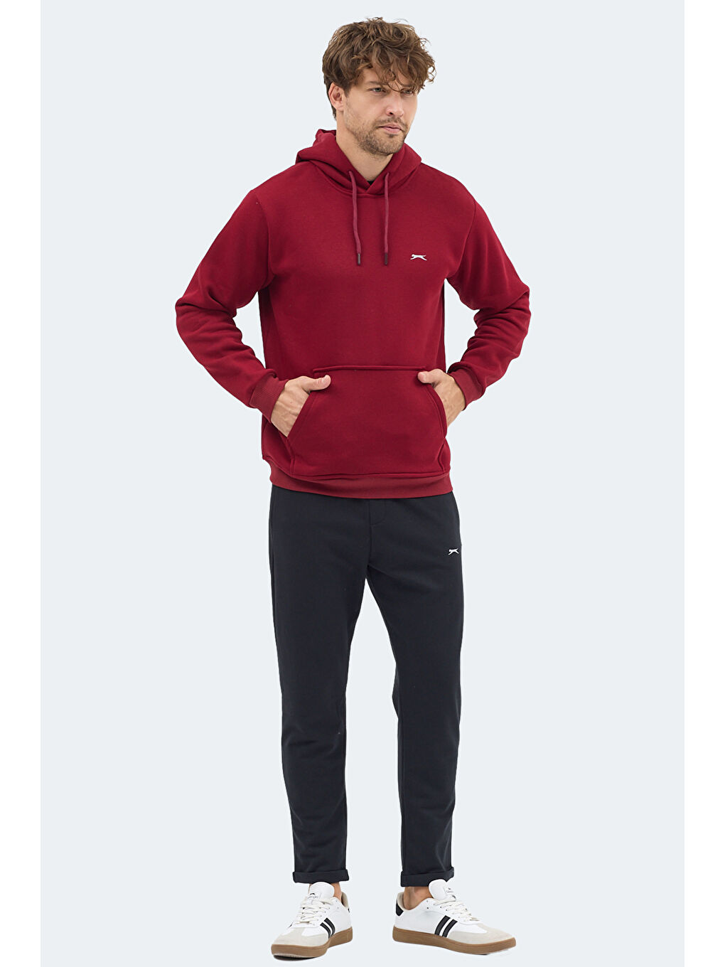 MOONLIGHT I Erkek Kapüşonlu Bordo Sweatshirt-5