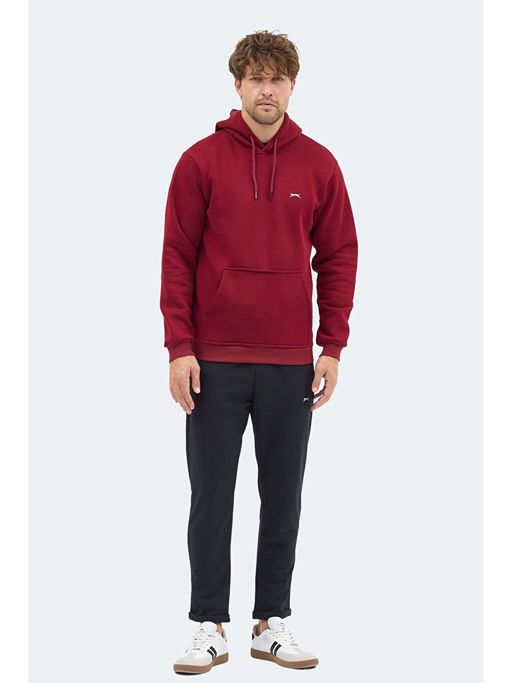 MOONLIGHT I Erkek Kapüşonlu Bordo Sweatshirt-6