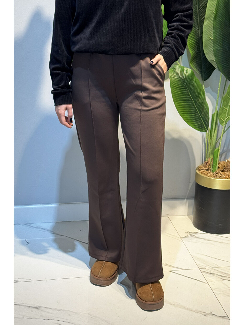 Nervür Dikişli Pantolon 2450 Kahverengi-3
