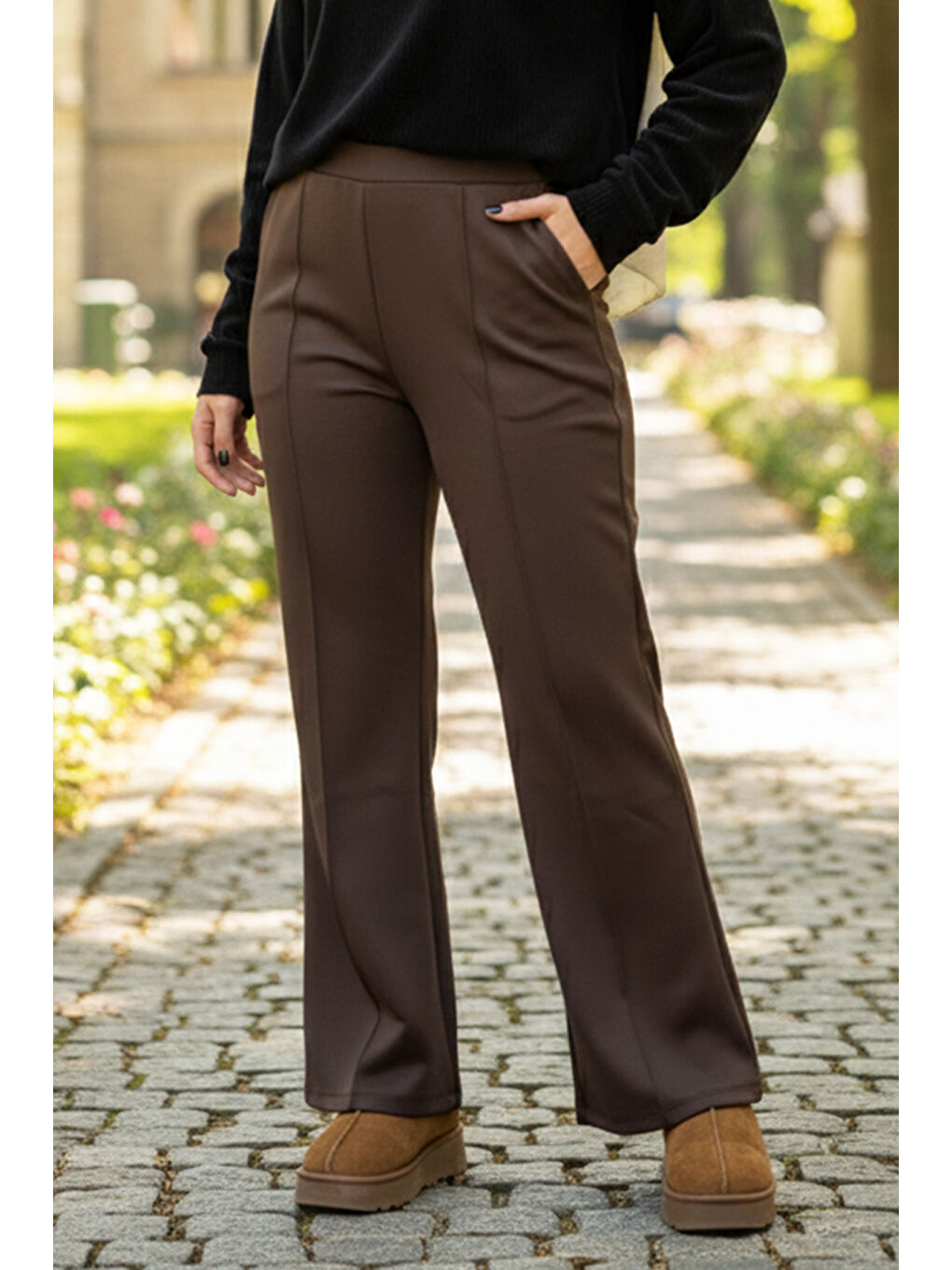 Nervür Dikişli Pantolon 2450 Kahverengi-4
